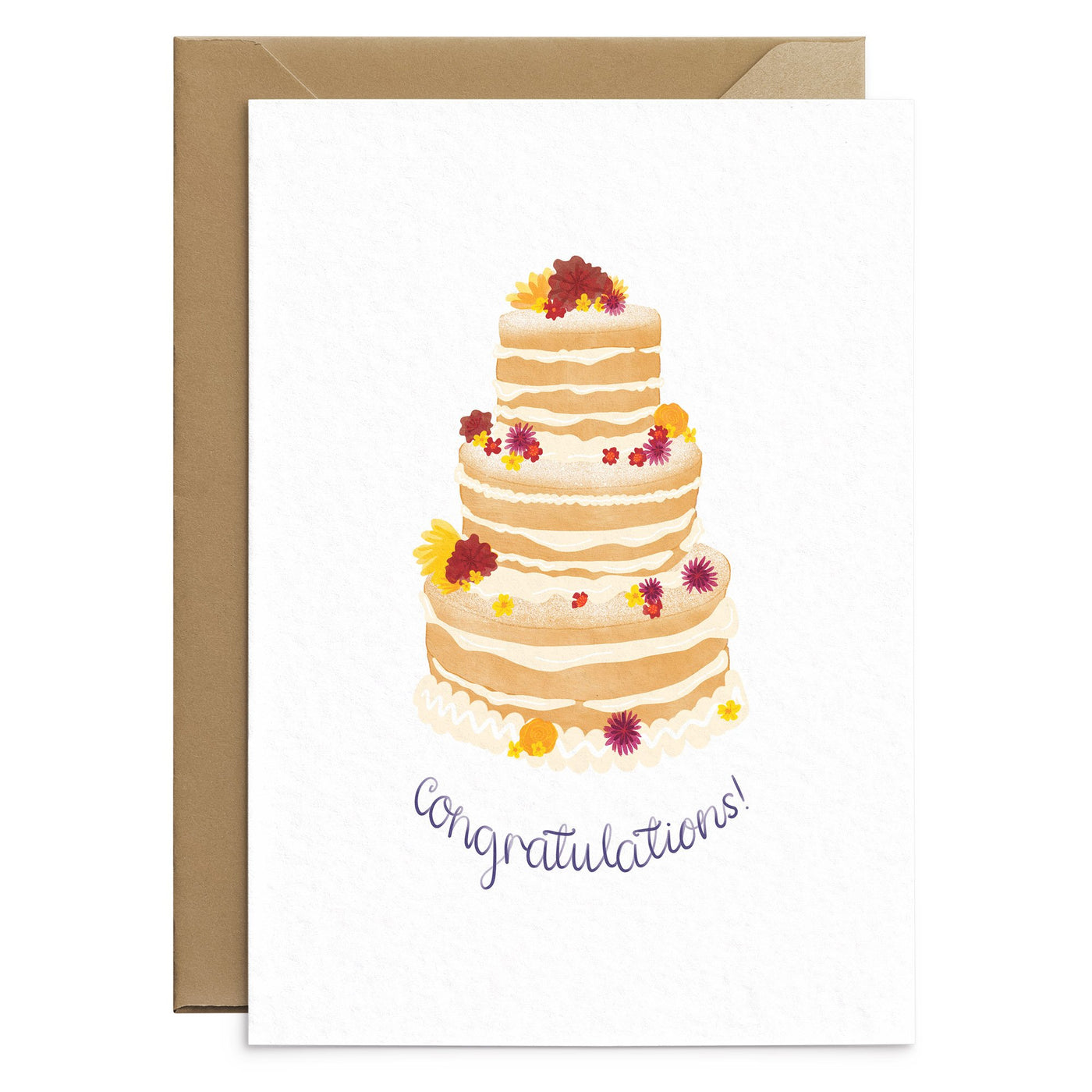 Naked Wedding Cake Card - Poppins & Co.