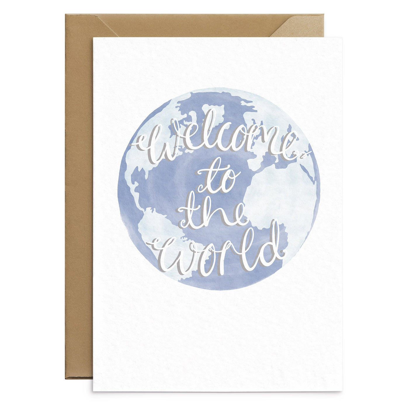 Welcome To The World Card Blue - Poppins & Co.