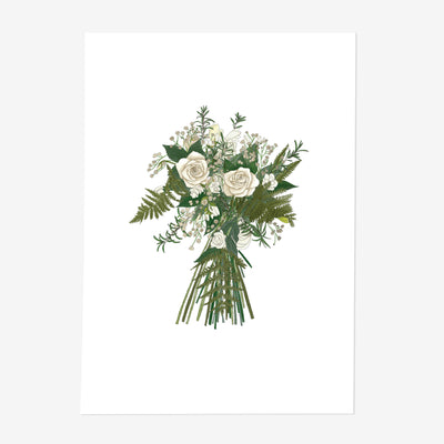 White Winter Bouquet Art Print (Unframed) - Poppins & Co.