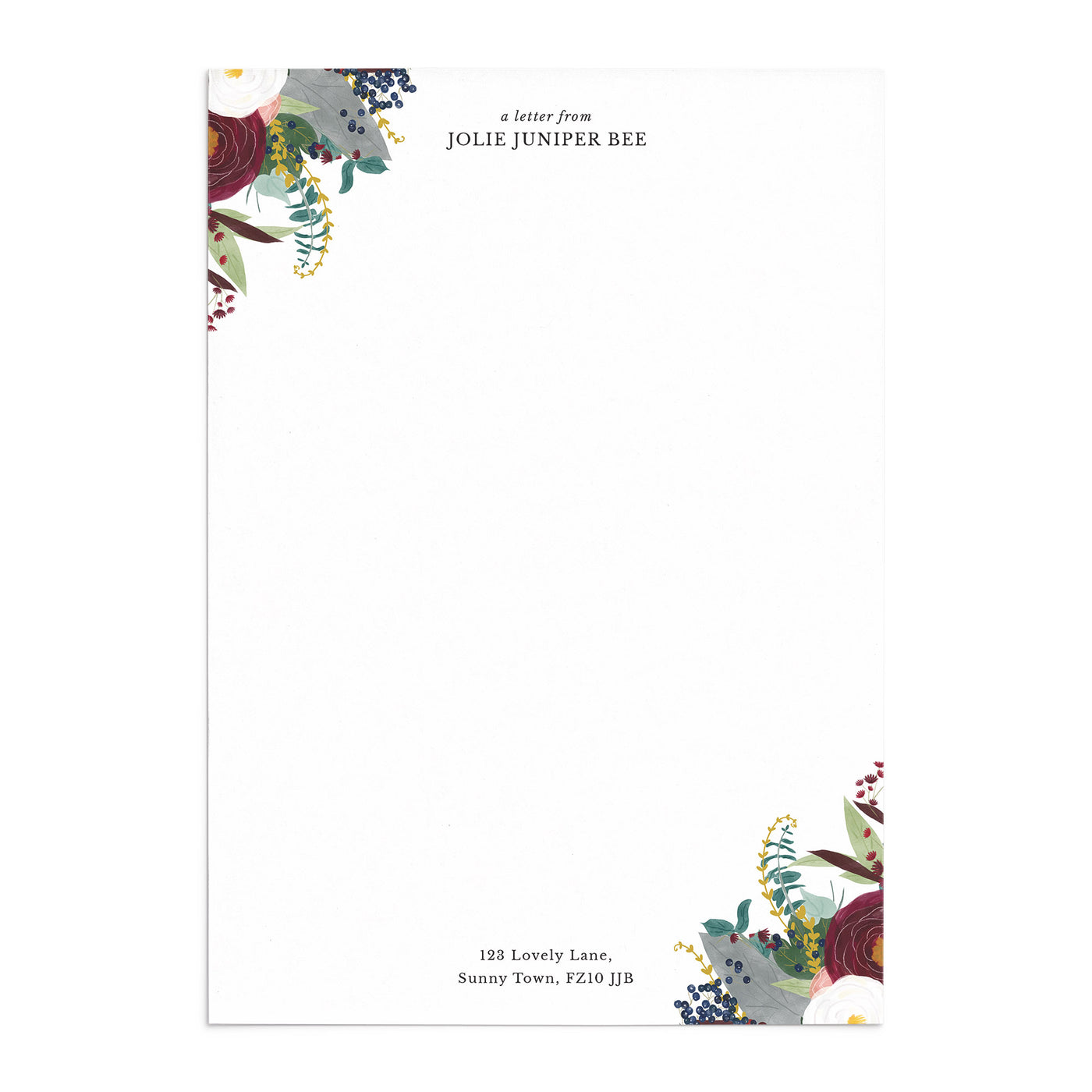 Winter Floral Writing Paper Set - Poppins & Co.