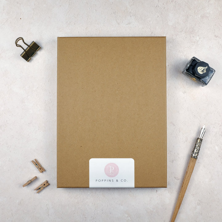 flower 　英語　Essay Writing 等セット 20x Letter Writing Paper Set - Winter Floral - Poppins & Co.