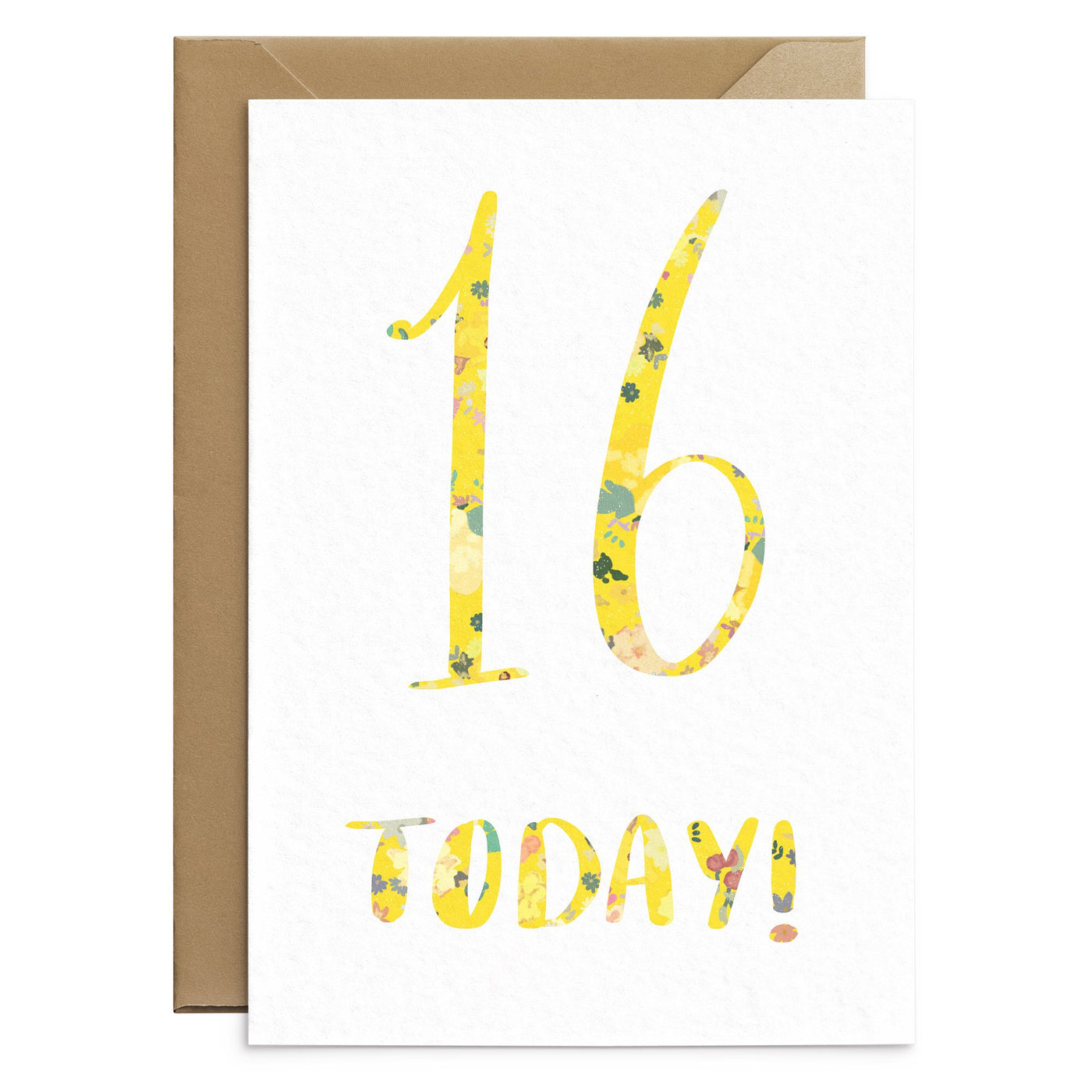 Yellow Floral Birthday Milestone Card - Poppins & Co.