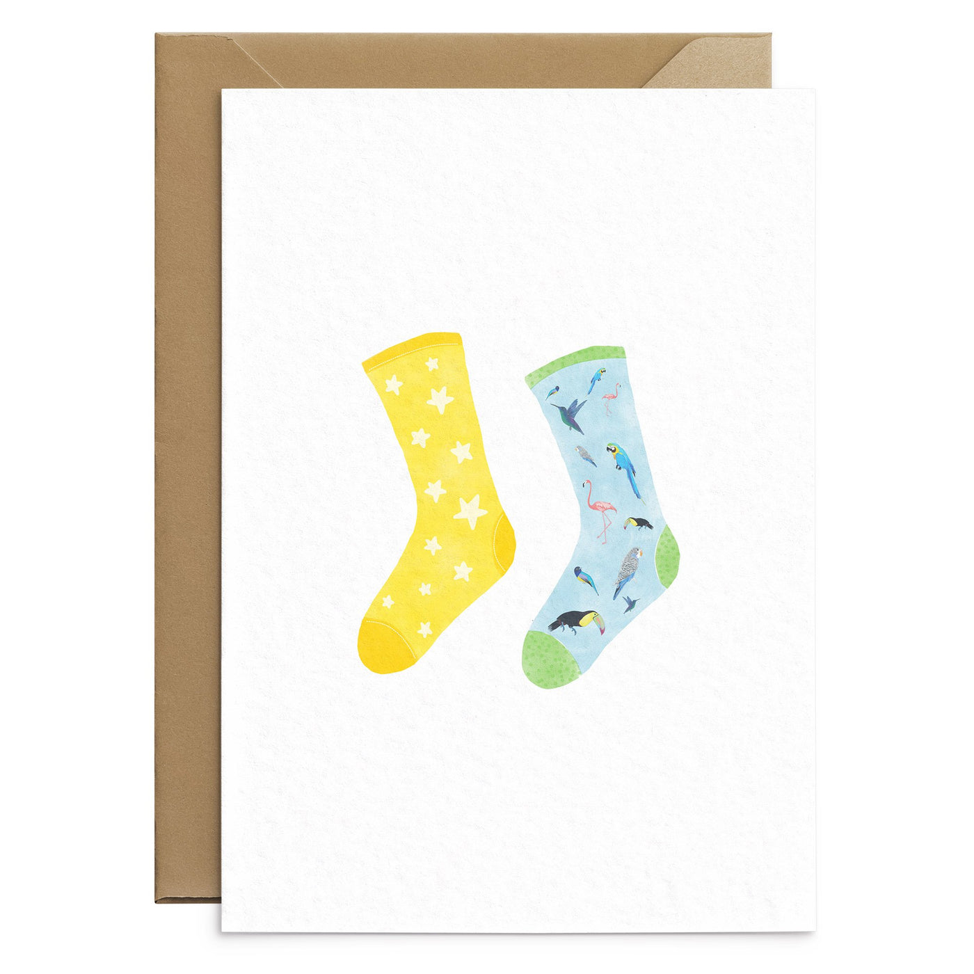 Odd Socks Cards Tropical Birds and Stars - Poppins & Co.