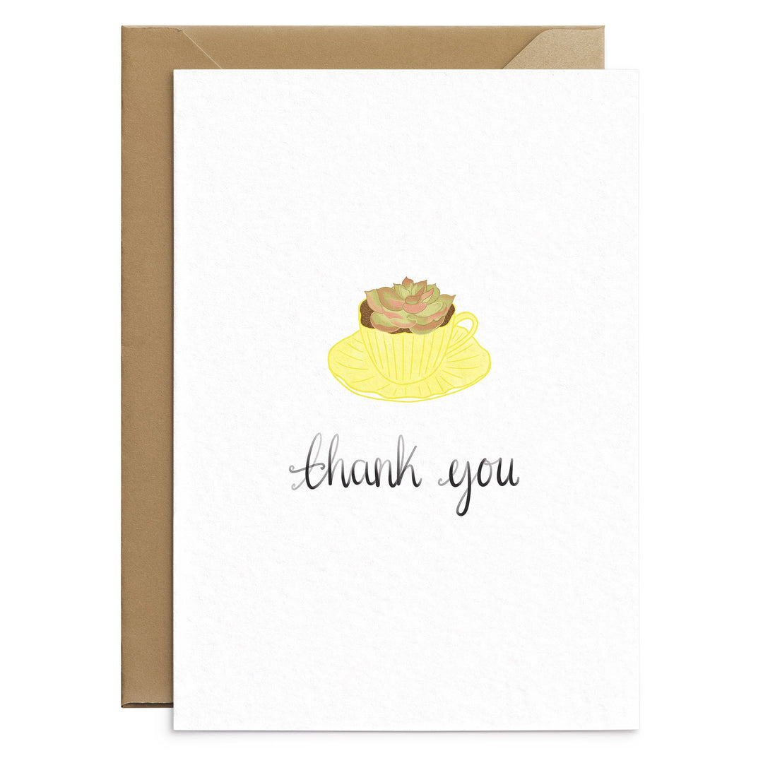 thank you succulent puns Yellow Succulent Thank You Card – Poppins & Co