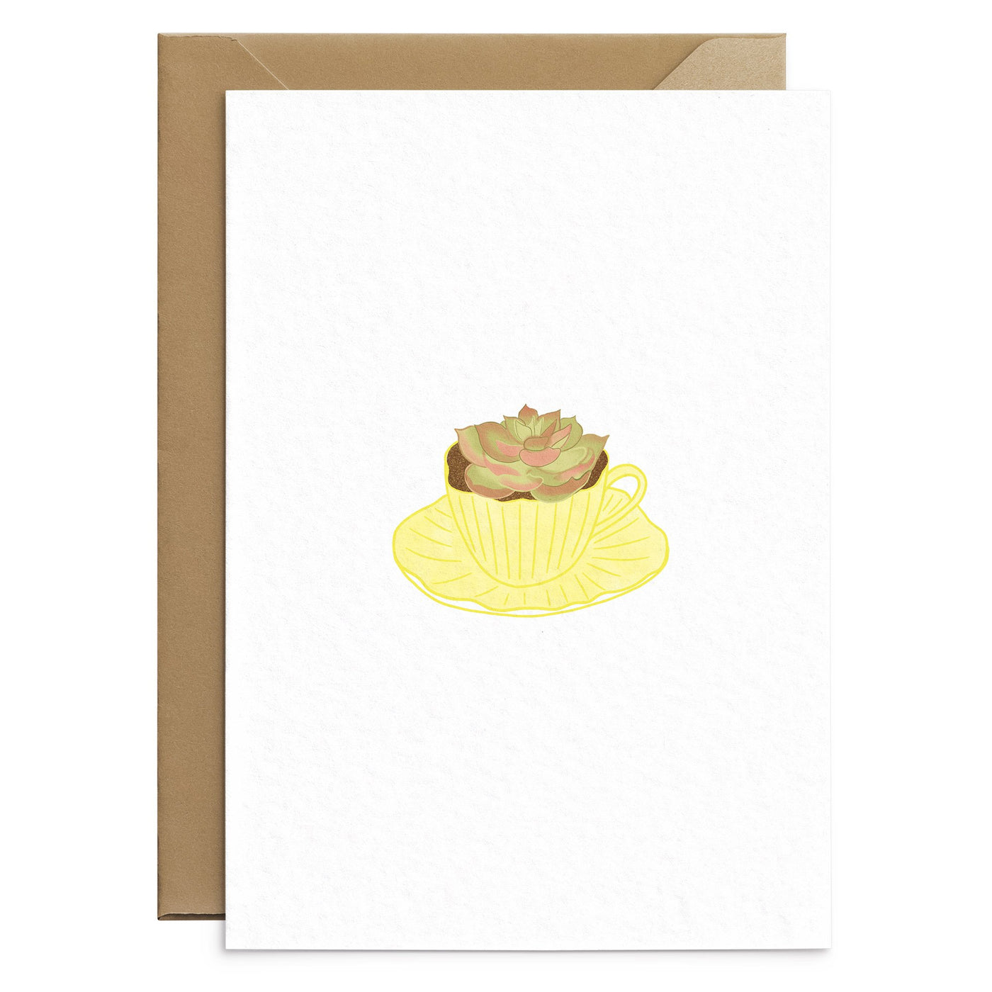 Yellow Teacup Card - Poppins & Co.